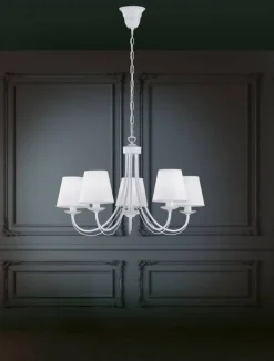 Sisustusvalaisimet^Trio Lighting kattokruunu Cortez 5-os E14 mattavalkoinen