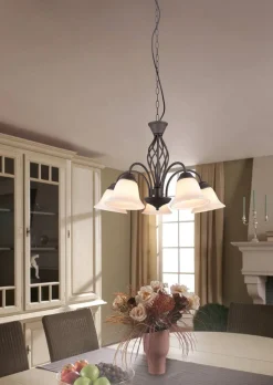 Sisustusvalaisimet^Trio Lighting kattokruunu Rustica 5-os E27 rustiikki