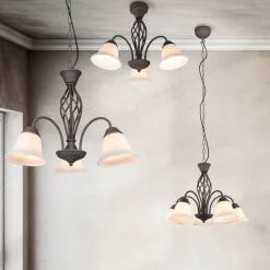 Sisustusvalaisimet^Trio Lighting kattokruunu Rustica 5-os E27 rustiikki