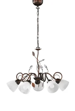 Sisustusvalaisimet^Trio Lighting kattokruunu Traditio 5-os E14 rustiikki