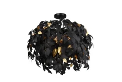 Sisustusvalaisimet^Trio Lighting kattovalaisin Leavy 70 cm 3xE14 mattamusta