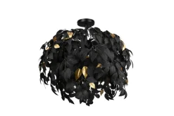 Sisustusvalaisimet^Trio Lighting kattovalaisin Leavy 70 cm 3xE14 mattamusta