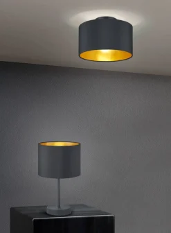 Sisustusvalaisimet^Trio Lighting kattovalaisin Hostel 2xE14 mattamusta/kulta