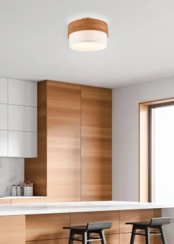 Sisustusvalaisimet^Trio Lighting kattovalaisin Seasons 30 cm E14 valkoinen/puu