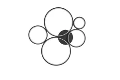 Sisustusvalaisimet^Trio Lighting kattovalaisin Rondo LED 5-os mattamusta