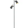Sisustusvalaisimet^Trio Lighting lattiavalaisin Edward 3xE14 mattamusta/kulta