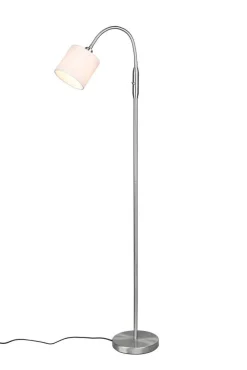 Sisustusvalaisimet^Trio Lighting lattiavalaisin Tommy 1-os E14 harjattu teräs/v