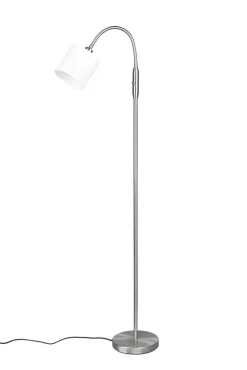 Sisustusvalaisimet^Trio Lighting lattiavalaisin Tommy 1-os E14 harjattu teräs/v