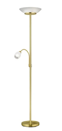 Sisustusvalaisimet^Trio Lighting lattiavalaisin Gerry E27+E14 mattamessinki