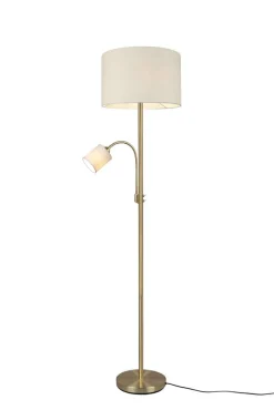 Sisustusvalaisimet^Trio Lighting lattiavalaisin Hotel E27+E14 mattamessinki