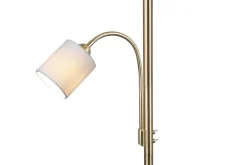 Sisustusvalaisimet^Trio Lighting lattiavalaisin Hotel E27+E14 mattamessinki