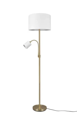 Sisustusvalaisimet^Trio Lighting lattiavalaisin Hotel E27+E14 mattamessinki