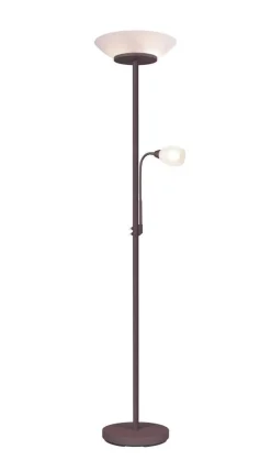 Sisustusvalaisimet^Trio Lighting lattiavalaisin Gerry E27+E14 rustiikki