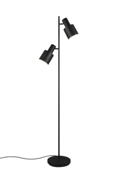 Sisustusvalaisimet^Trio Lighting lattiavalaisin Agudo 2xE27 mattamusta