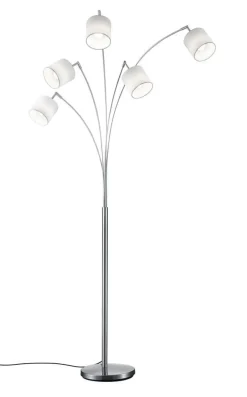 Sisustusvalaisimet^Trio Lighting lattiavalaisin kaari Tommy 5-os E14 harjattu t