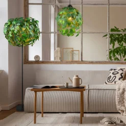 Sisustusvalaisimet^Trio Lighting lattiavalaisin Leavy 3xE14 vihreä