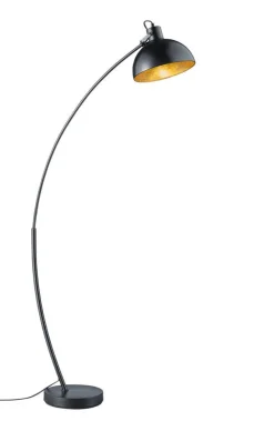 Sisustusvalaisimet^Trio Lighting lattiavalaisin Recife E27 musta/kulta