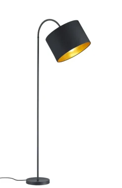 Sisustusvalaisimet^Trio Lighting lattiavalaisin kaari Hostel E27 mattamusta/kul