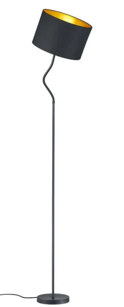 Sisustusvalaisimet^Trio Lighting lattiavalaisin kaari Hostel E27 mattamusta/kul