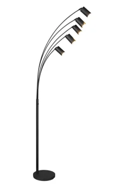 Sisustusvalaisimet^Trio Lighting lattiavalaisin Marley 5-os GU10 mattamusta