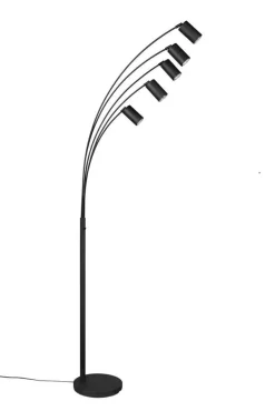 Sisustusvalaisimet^Trio Lighting lattiavalaisin Marley 5-os GU10 mattamusta