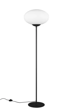 Sisustusvalaisimet^Trio Lighting lattiavalaisin Fomento E27 mattamusta/valkoine