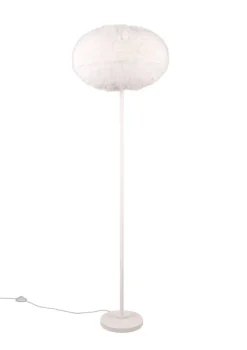 Sisustusvalaisimet^Trio Lighting lattiavalaisin Furry E27 hiekanvalkoinen