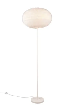 Sisustusvalaisimet^Trio Lighting lattiavalaisin Furry E27 hiekanvalkoinen