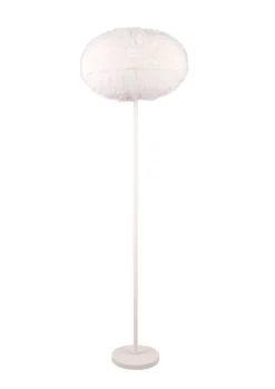 Sisustusvalaisimet^Trio Lighting lattiavalaisin Furry E27 hiekanvalkoinen