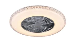 Sisustusvalaisimet^Trio Lighting LED kattotuuletin Harstad kromi starlight