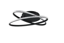 Sisustusvalaisimet^Trio Lighting LED kattovalaisin Lane mattamusta/kristalliefe