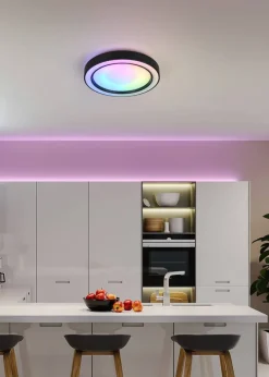 Sisustusvalaisimet^Trio Lighting LED kattovalaisin Arco 40 cm mattamusta RGBW