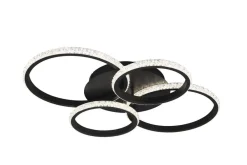 Sisustusvalaisimet^Trio Lighting LED kattovalaisin Cires mattamusta/kristallief