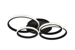 Sisustusvalaisimet^Trio Lighting LED kattovalaisin Cires mattamusta/kristallief