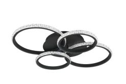 Sisustusvalaisimet^Trio Lighting LED kattovalaisin Cires mattamusta/kristallief