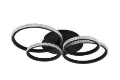 Sisustusvalaisimet^Trio Lighting LED kattovalaisin Cires mattamusta/kristallief