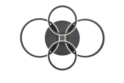 Sisustusvalaisimet^Trio Lighting LED kattovalaisin Cires mattamusta/kristallief