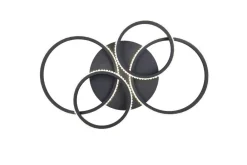 Sisustusvalaisimet^Trio Lighting LED kattovalaisin Cires mattamusta/kristallief