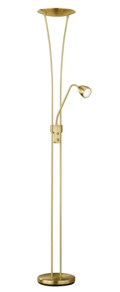 Sisustusvalaisimet^Trio Lighting LED lattiavalaisin Arizona uplighter messinki