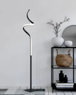 Sisustusvalaisimet^Trio Lighting LED lattiavalaisin Course mattamusta