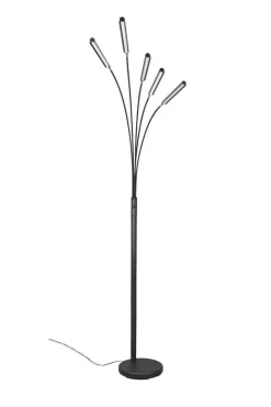 Sisustusvalaisimet^Trio Lighting LED lattiavalaisin Reed mattamusta