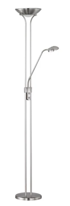 Sisustusvalaisimet^Trio Lighting LED lattiavalaisin Spock uplighter harjattu te