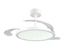 Sisustusvalaisimet^Trio Lighting LED tuuletinkattovalaisin Kasfjord mattavalkoi