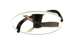 Sisustusvalaisimet^Trio Lighting LED tuuletinkattovalaisin Stockholm mattamusta