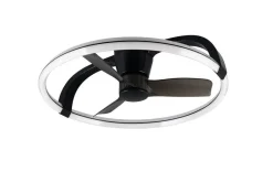 Sisustusvalaisimet^Trio Lighting LED tuuletinkattovalaisin Stockholm mattamusta