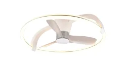 Sisustusvalaisimet^Trio Lighting LED tuuletinkattovalaisin Stockholm mattavalko