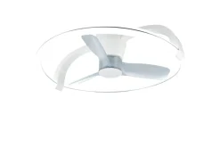 Sisustusvalaisimet^Trio Lighting LED tuuletinkattovalaisin Stockholm mattavalko