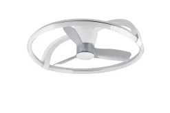 Sisustusvalaisimet^Trio Lighting LED tuuletinkattovalaisin Stockholm mattavalko