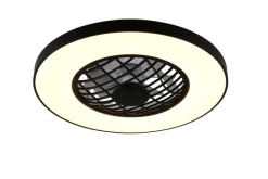 Sisustusvalaisimet^Trio Lighting LED tuuletinkattovalaisin Linköping musta RGB