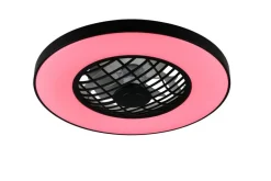 Sisustusvalaisimet^Trio Lighting LED tuuletinkattovalaisin Linköping musta RGB